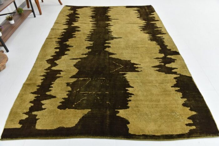 mid century modern lime green hemp rug 3