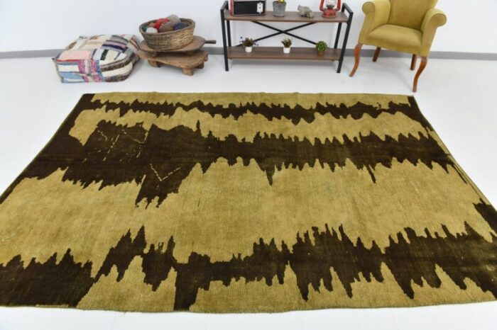 mid century modern lime green hemp rug 4