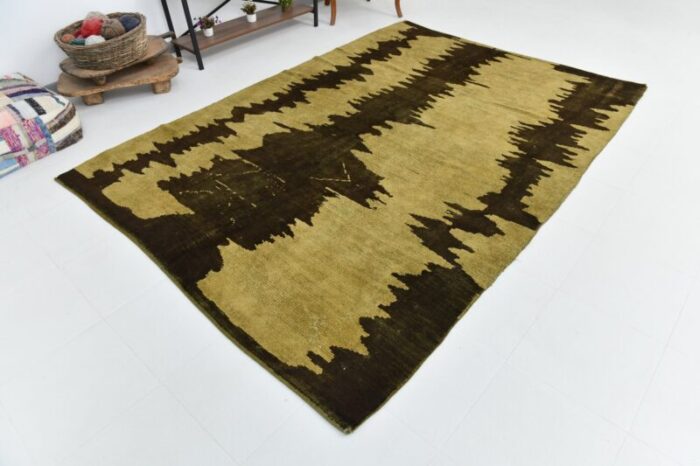 mid century modern lime green hemp rug 5