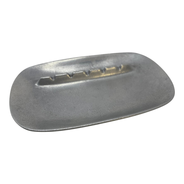 mid century modern rectilinear ashtray metal alloy by ben seibel for jenfred ware usa circa 1950s 6418