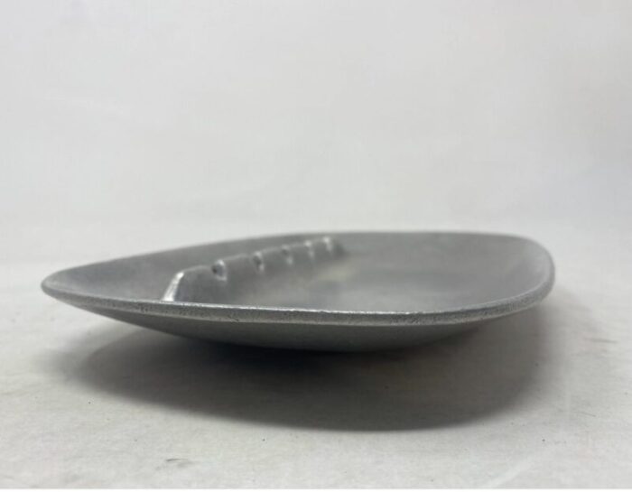 mid century modern rectilinear ashtray metal alloy by ben seibel for jenfred ware usa circa 1950s 9415