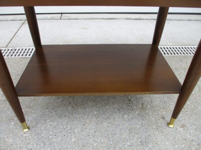 mid century modern walnut and laminate top side table mersman 3165