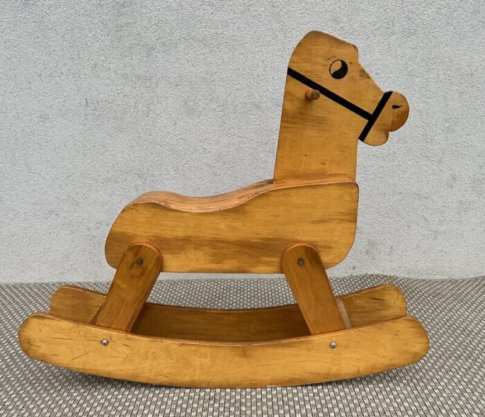 mid century plywood rocking horse 1960s 1