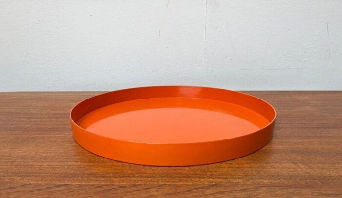 mid century space age orange plastic tray 1960s 1