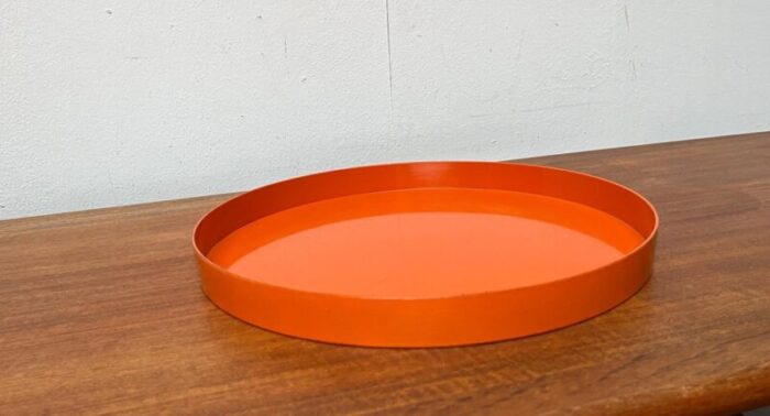 mid century space age orange plastic tray 1960s 11