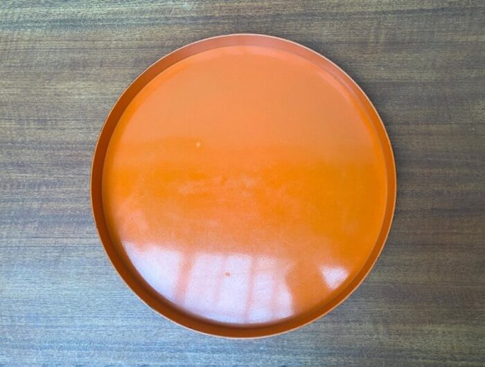 mid century space age orange plastic tray 1960s 3