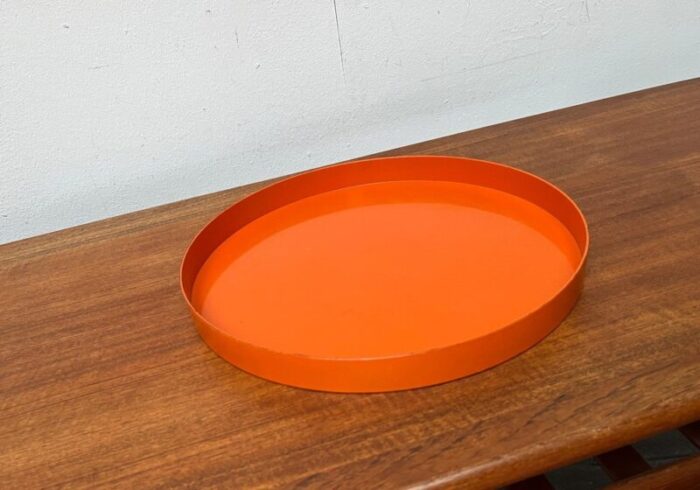 mid century space age orange plastic tray 1960s 4