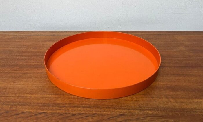 mid century space age orange plastic tray 1960s 5