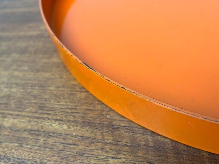 mid century space age orange plastic tray 1960s 9