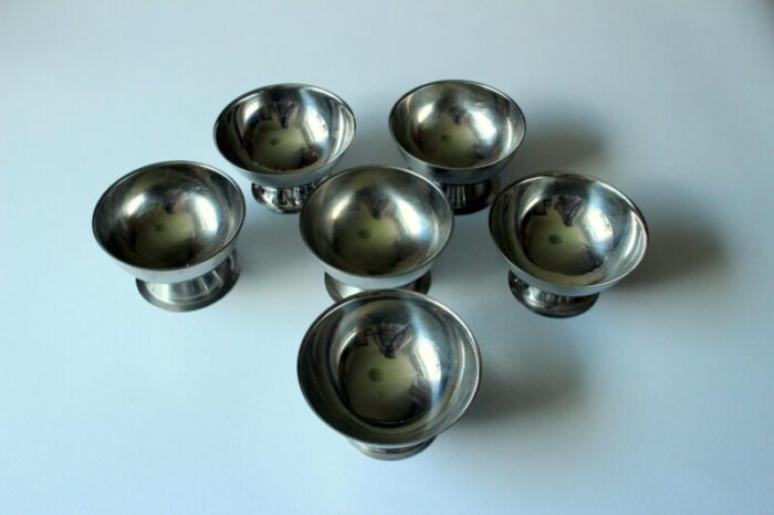 mid century stainless steel sundae cups sundae dishes set of 6 vintage from the 80s 5066