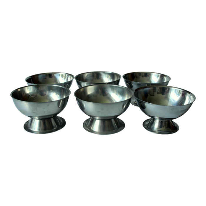 mid century stainless steel sundae cups sundae dishes set of 6 vintage from the 80s 7583