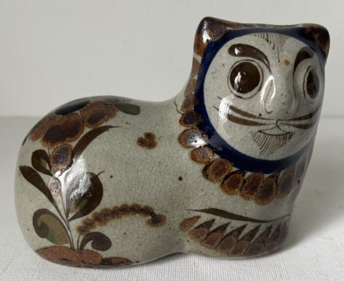 mid century tonala cat figurine mexico 1282