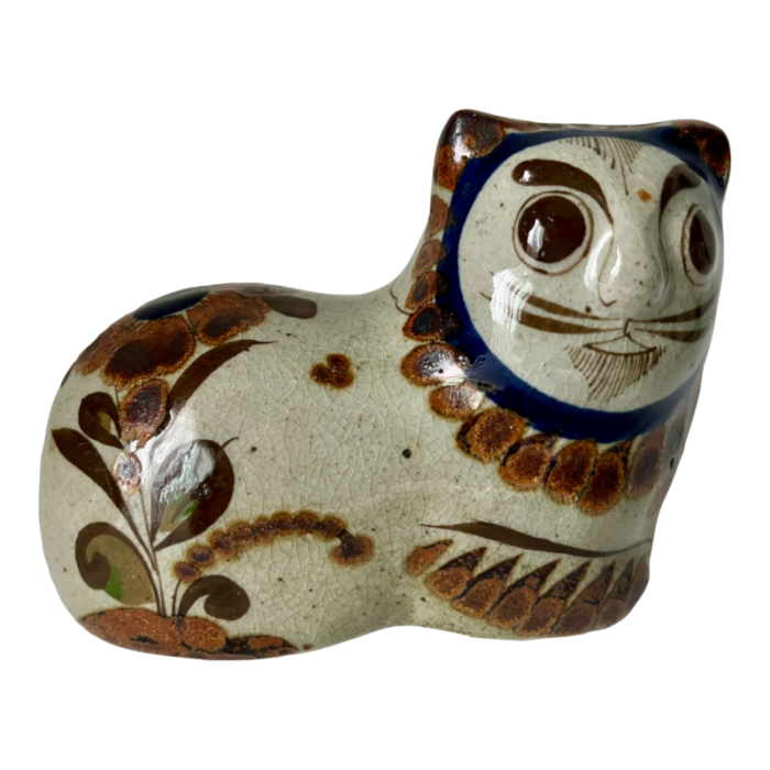 mid century tonala cat figurine mexico 9859