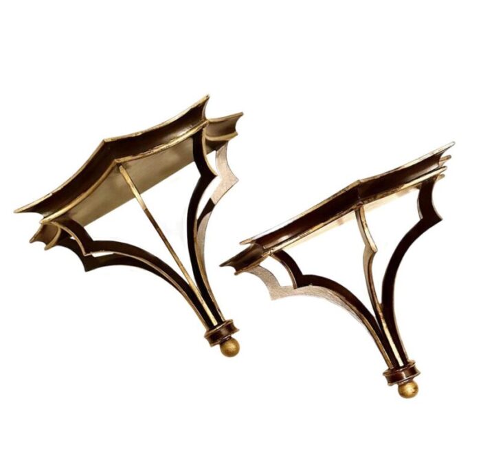 mid century wall brackets a pair 3102