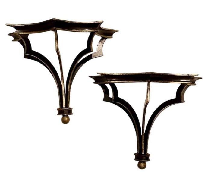 mid century wall brackets a pair 4786