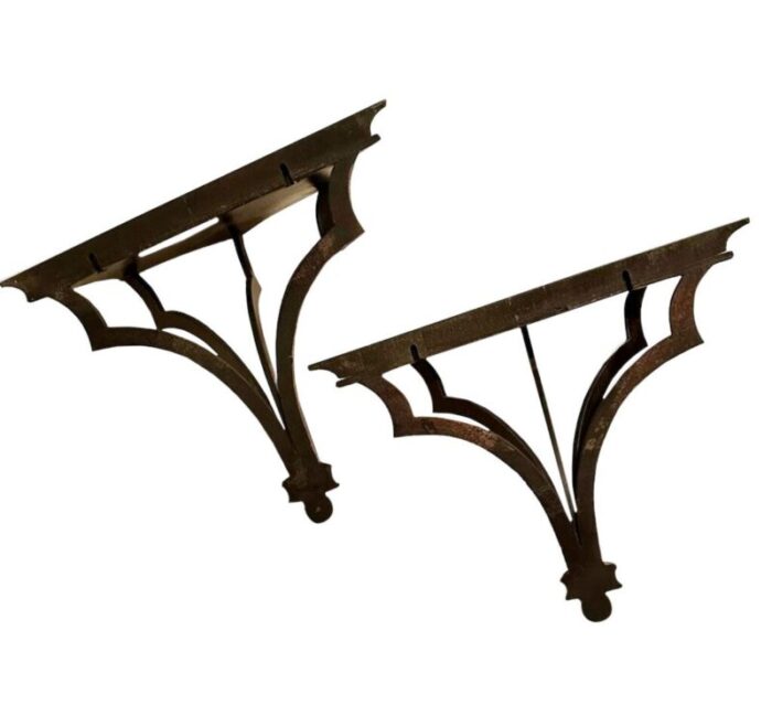 mid century wall brackets a pair 9325