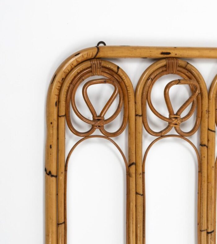 midcentury bamboo and rattan coat rack stand italy 1960s 5