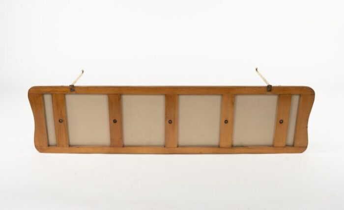 midcentury coat rack shelf in brass and glass from cristal art 1950s 18