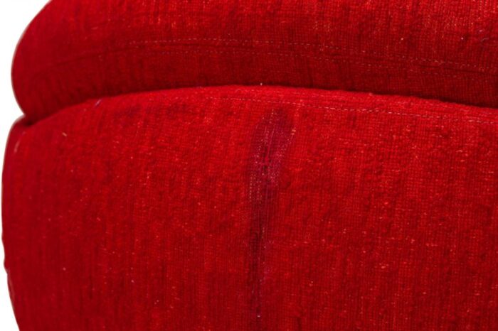 milo baughman american mid century red textured upholstered swivel egg chair 4070