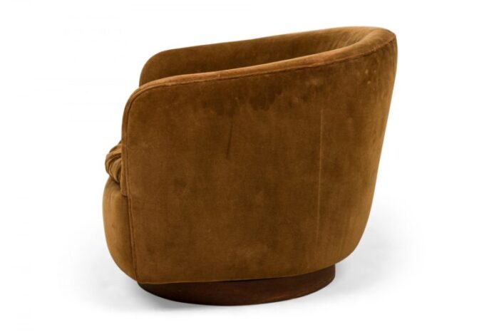 milo baughman for thayer coggin american mid century brown velour horseshoe lounge armchair 9590