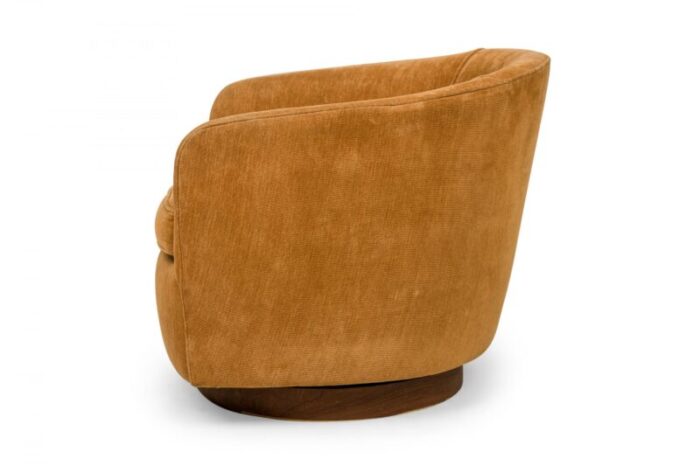 milo baughman for thayer coggin american mid century light brown velour horseshoe lounge armchair 5268