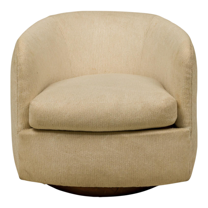 milo baughman for thayer coggin american mid century white upholstered horseshoe lounge armchair 0537