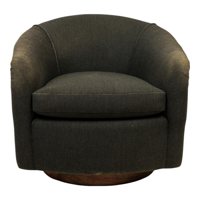 milo baughman for thayer coggin mid century black and rosewood wrapped horseshoe lounge armchair 2885