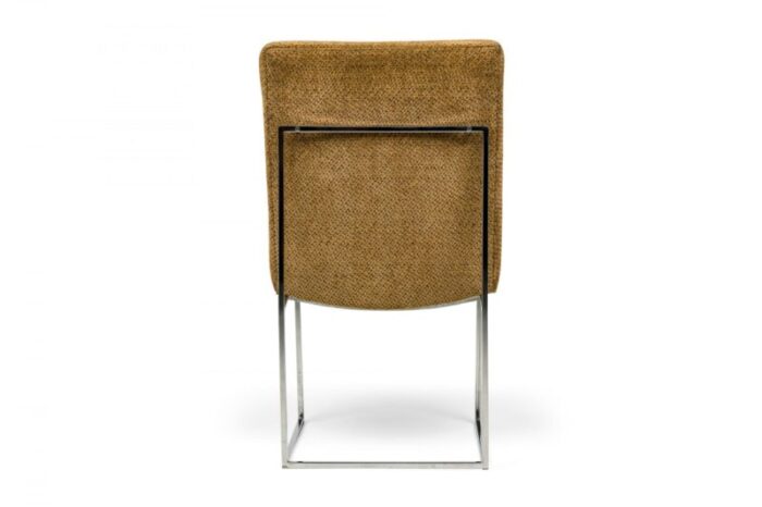 milo baughman for thayer coggin mid century brown woven fabric captain dining side chair 7905