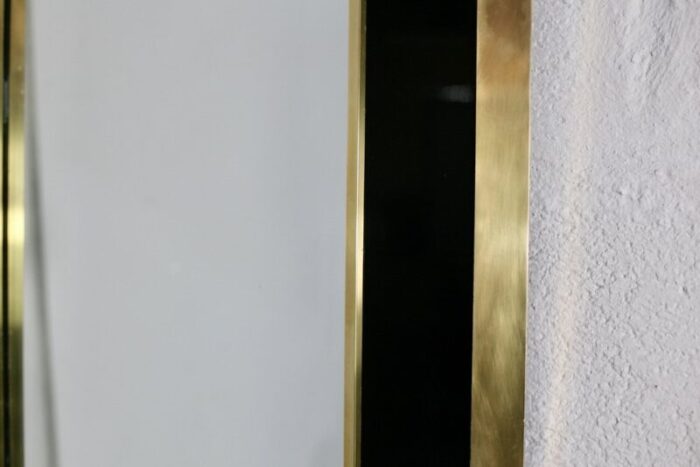 mirror in black lacquered wood and gilded metal by jean claude mahey 1970 10