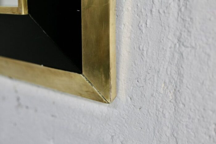 mirror in black lacquered wood and gilded metal by jean claude mahey 1970 9