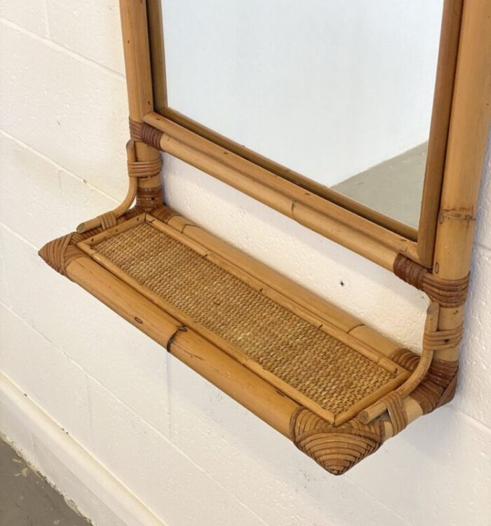 mirror with bamboo frame 1970s 3