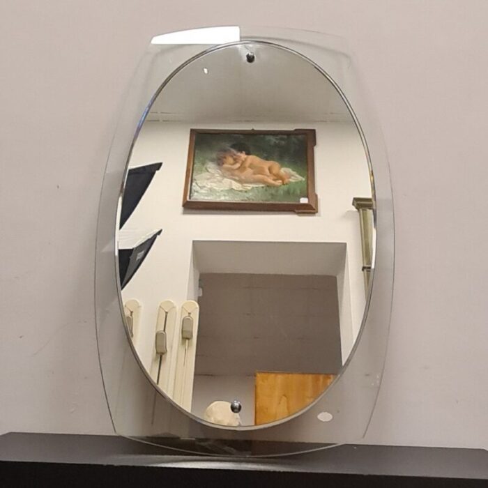 mirror with glass frame 1980s 1