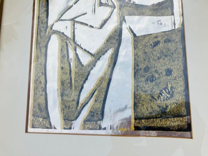 modernist female figure dated 1969 framed 2069