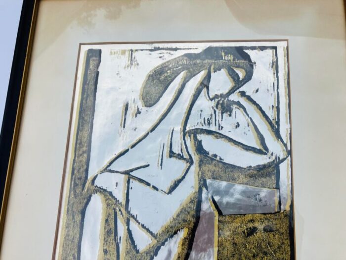 modernist female figure dated 1969 framed 8002