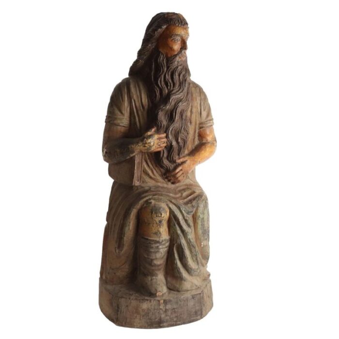 moses statue in carved walnut 1