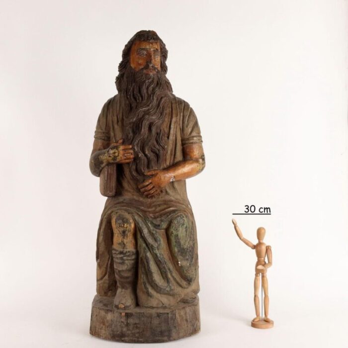 moses statue in carved walnut 2