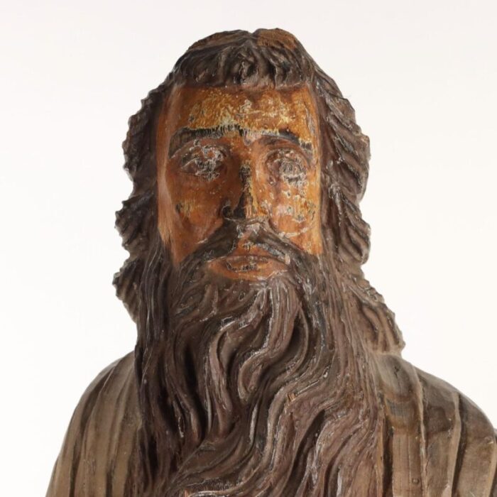 moses statue in carved walnut 3