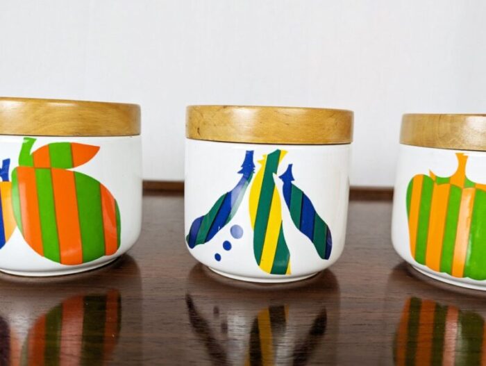 multicolored ceramic wood boxes by ambrogio pozzi for f pozzi 1960s set of 4 4