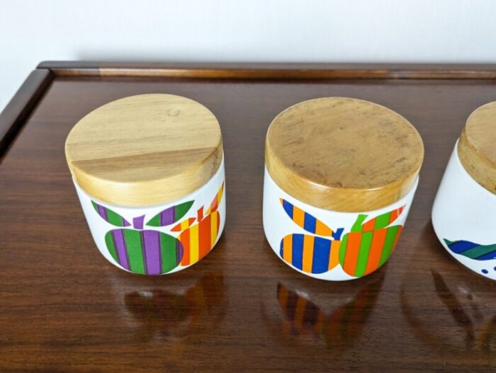 multicolored ceramic wood boxes by ambrogio pozzi for f pozzi 1960s set of 4 5