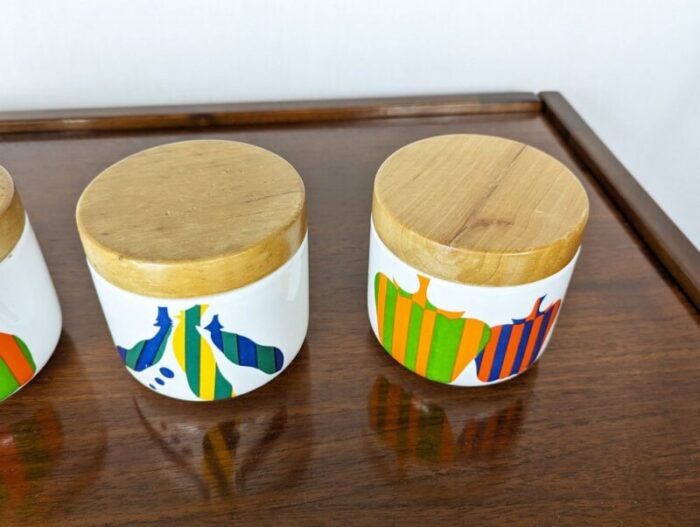 multicolored ceramic wood boxes by ambrogio pozzi for f pozzi 1960s set of 4 7