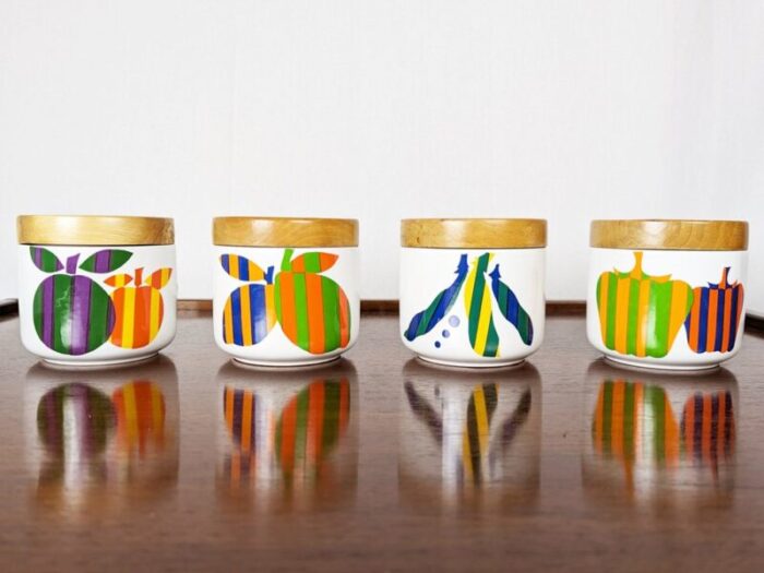 multicolored ceramic wood boxes by ambrogio pozzi for f pozzi 1960s set of 4 8