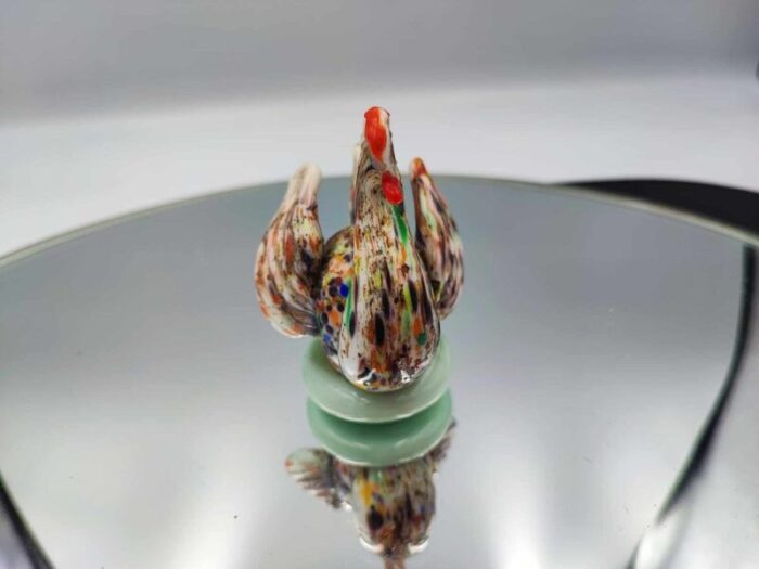 murano glass figurine of hen 1970s 2