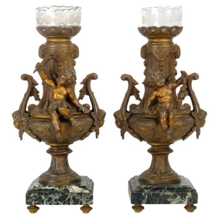 napoleon iii regula vases 1800s set of 2 1