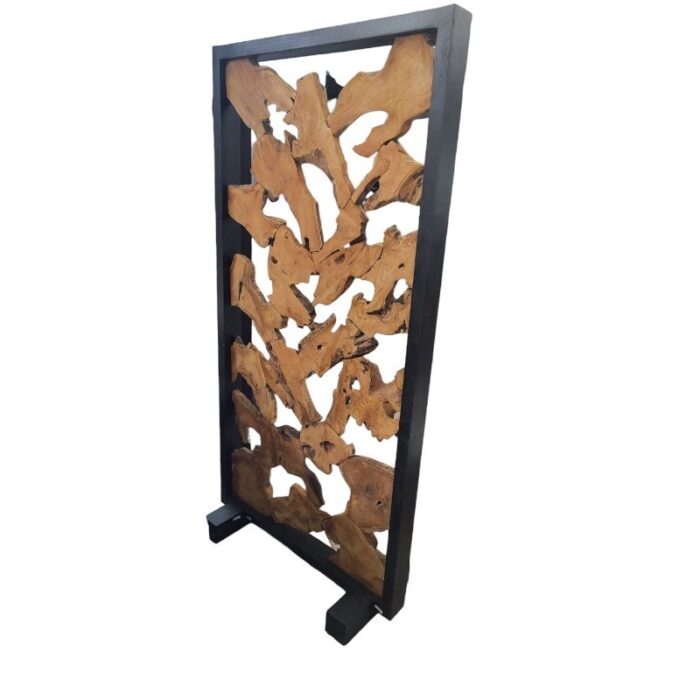 natural olive wood screen room divider 2