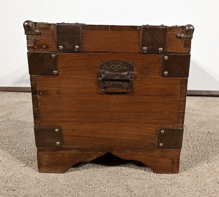 naval trunk in teak late 19th century 11