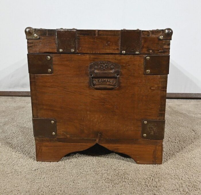 naval trunk in teak late 19th century 12