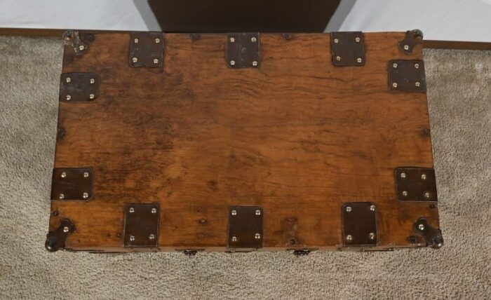 naval trunk in teak late 19th century 4