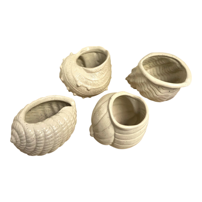 neiman marcus japan mid century shell snail shaped small planters set of 4 2861