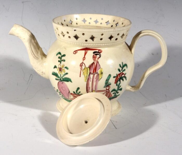 ny10011 creamware chinoiserie teapot 010 master