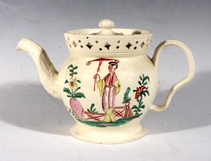 ny10011 creamware chinoiserie teapot master